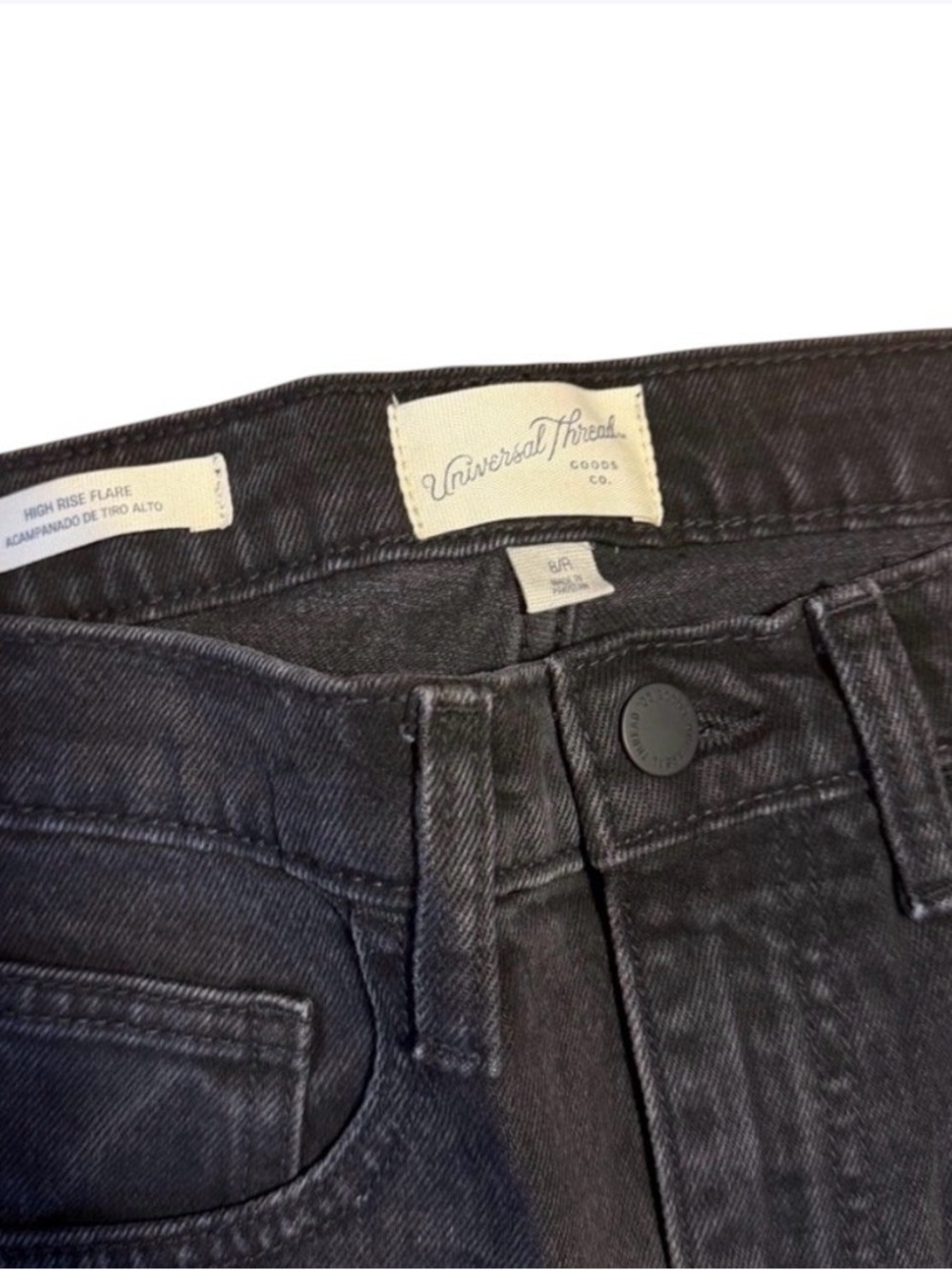 Universal Thread Women's Black Tie Shirt via Boot-Cut Jeans (NWT) Size 8 - Picture 5 of 6
